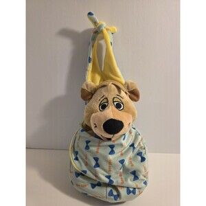 Yogi BOOBOO Bear Plush Blanket Swaddle Set 10" Blue Yellow Baby Jellystone Toy